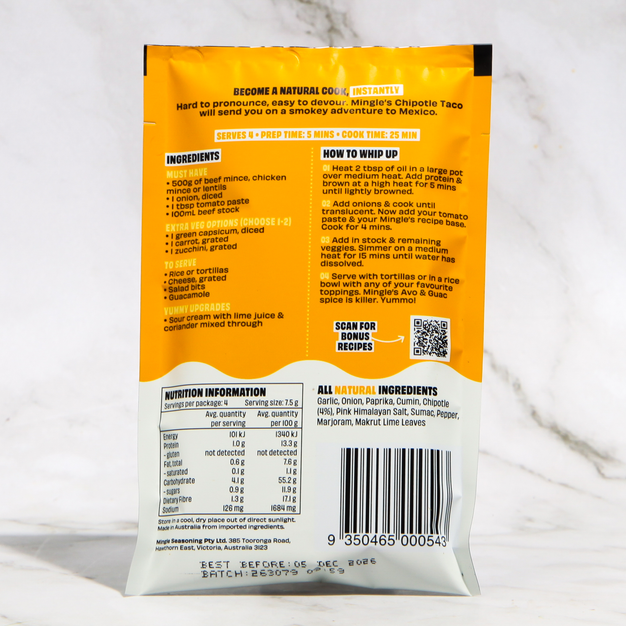 Smoked Chipotle Taco spice blend - Mingle